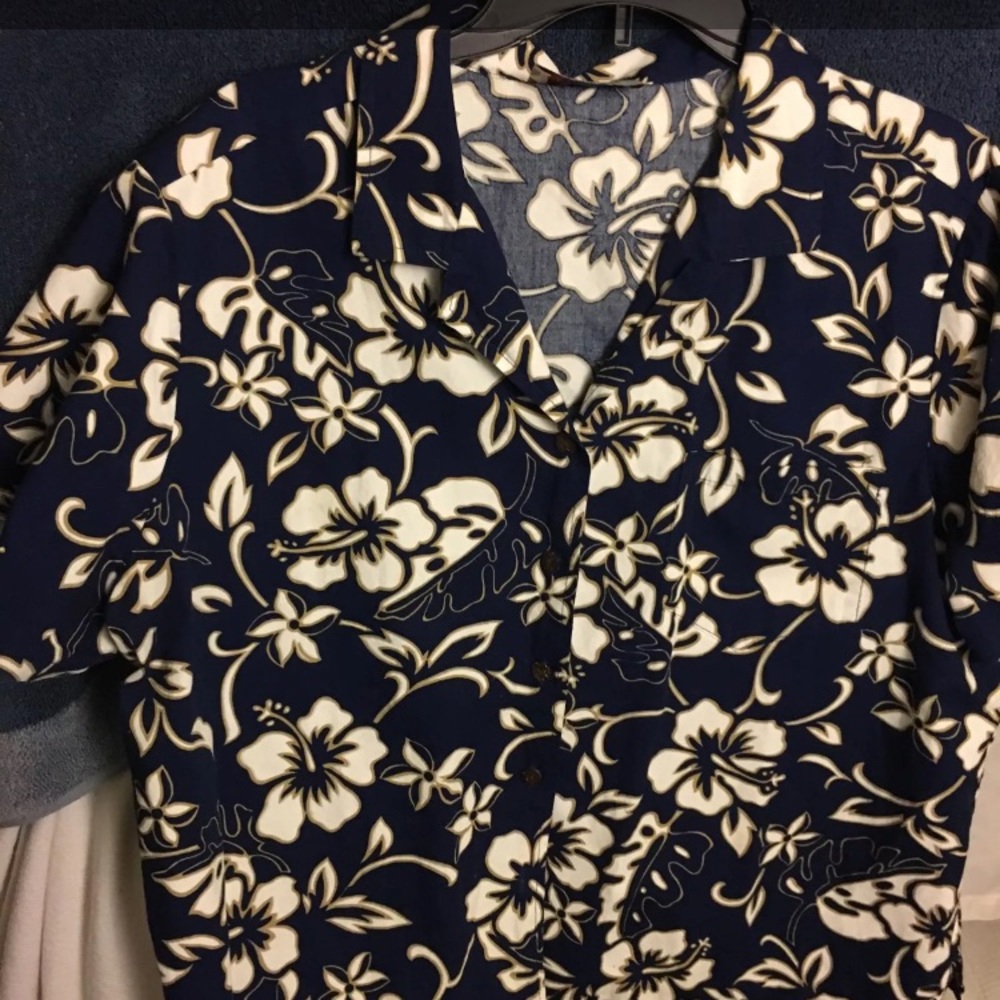 Navy Blue Hawaiian shirt